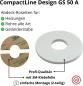 Preview: 4 Stk Einzelrosetten aus Acryl CompactLine-Design GS 50 A weiß